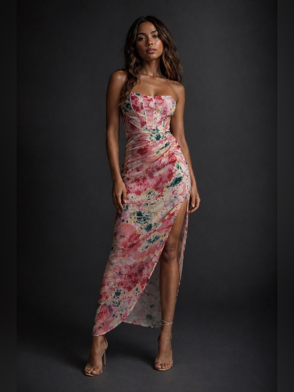 Function & Fringe Edit | Anthropologie Floral Satin Dress - Picture 2 of 5